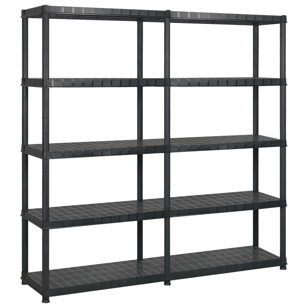 vidaXL Estanterías Almacenaje Plástico Negro Adornos Dimensiones 142 x 38 x 170 cm,  213 x 38 x 170 cm,  170 x 40 x 185 cm y mas