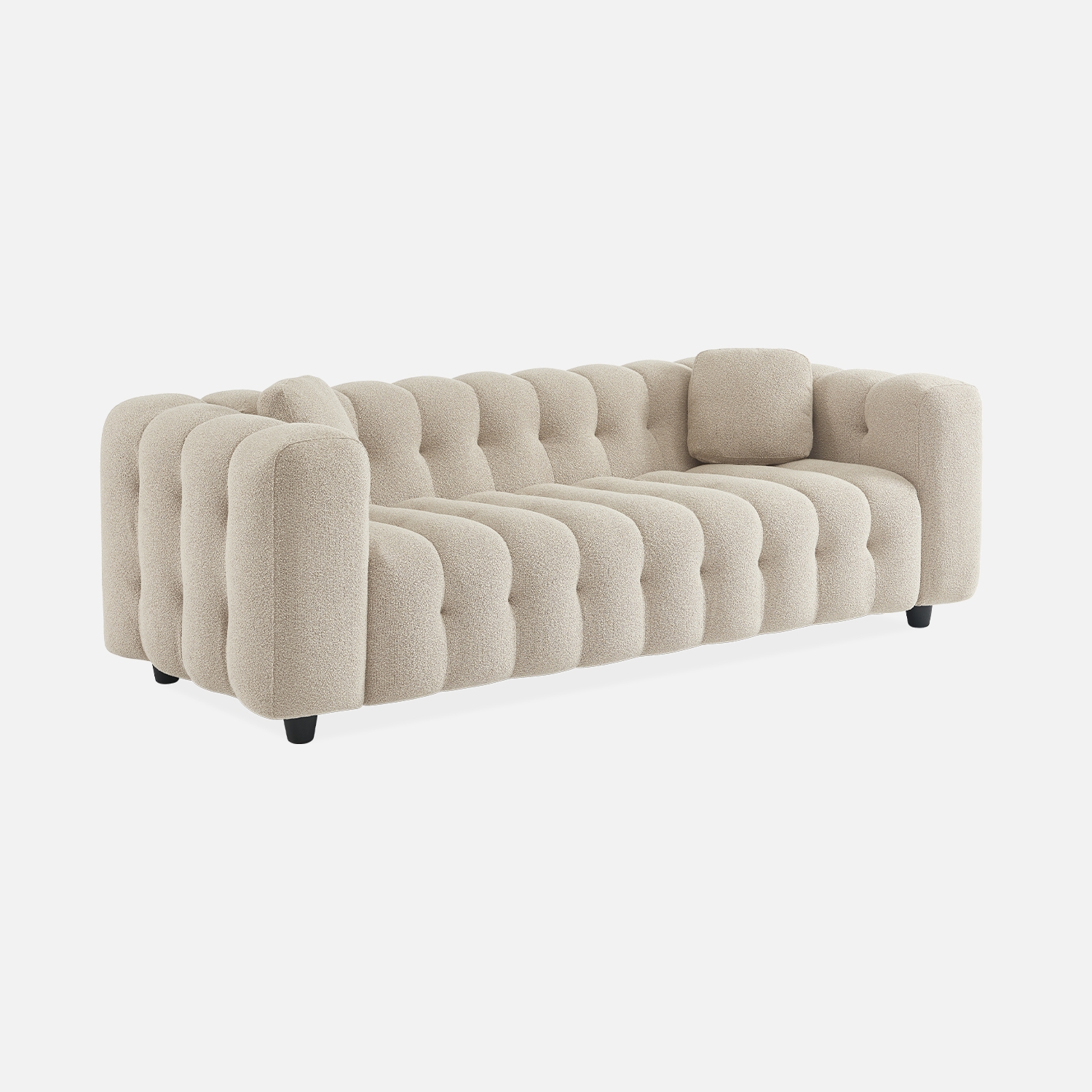 sweeek - Sofá en borreguito texturizada, 3 plazas , Leon , 99x229x71