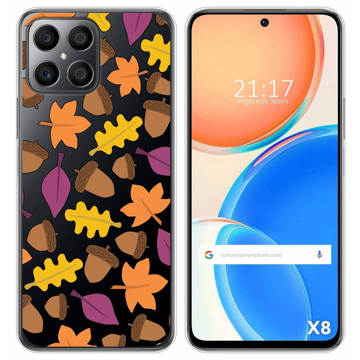 Funda Silicona Transparente para Huawei Honor X8 diseño Otoño Dibujos
