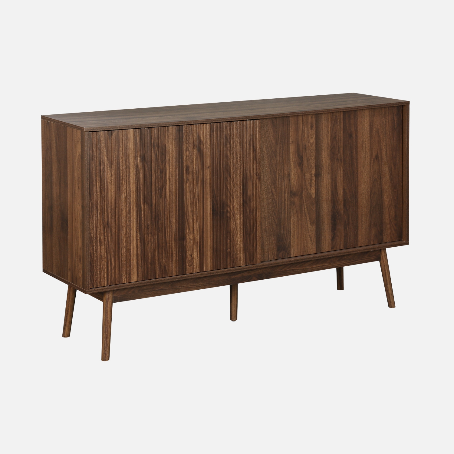 sweeek - Aparador escandinavo efecto madera con 2 puertas, 150cm , Linear , 150x39x90