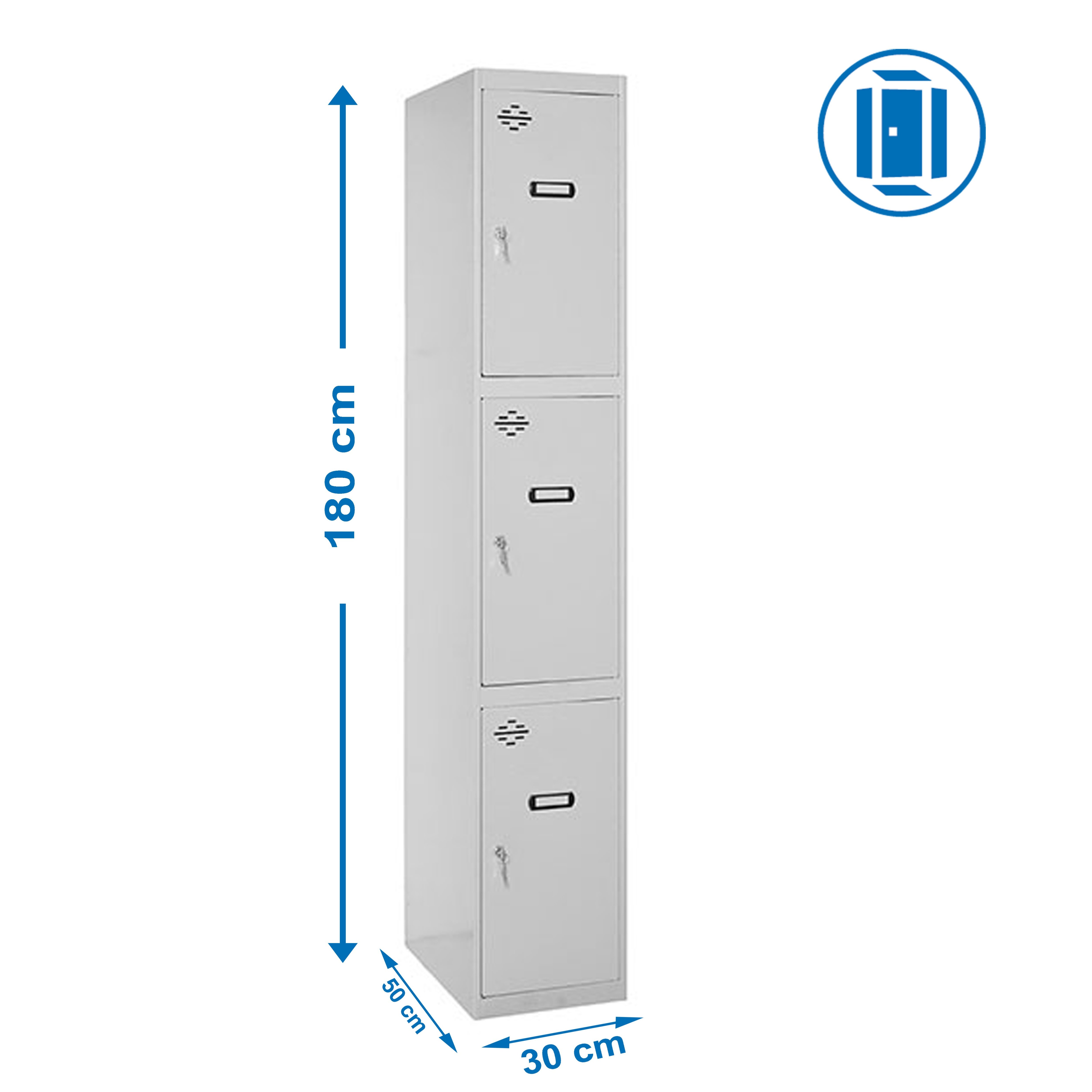 Estantería SIMONRACK Simonlocker prof.dism.3 puerta 1/3 300 in gris