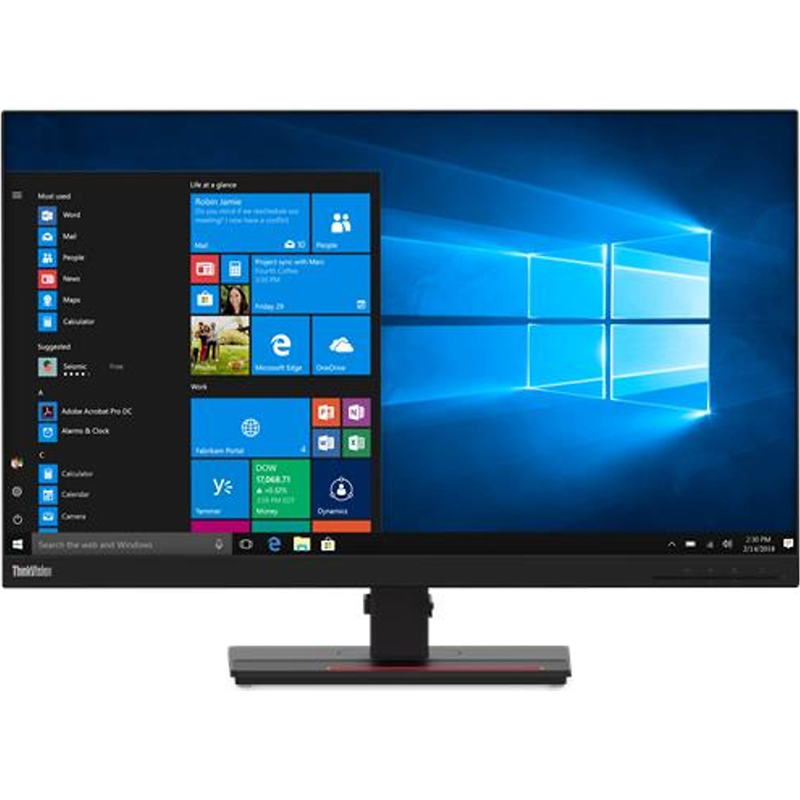 Monitor Lenovo ThinkVision T27q-20 27" 2560 x 1440 píxeles WQHD LCD, Plano, Negro