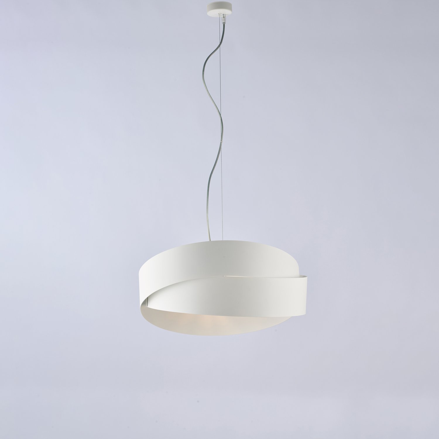 Moderno Suspensión Astro 2 Luces Hierro Lacado Blanco