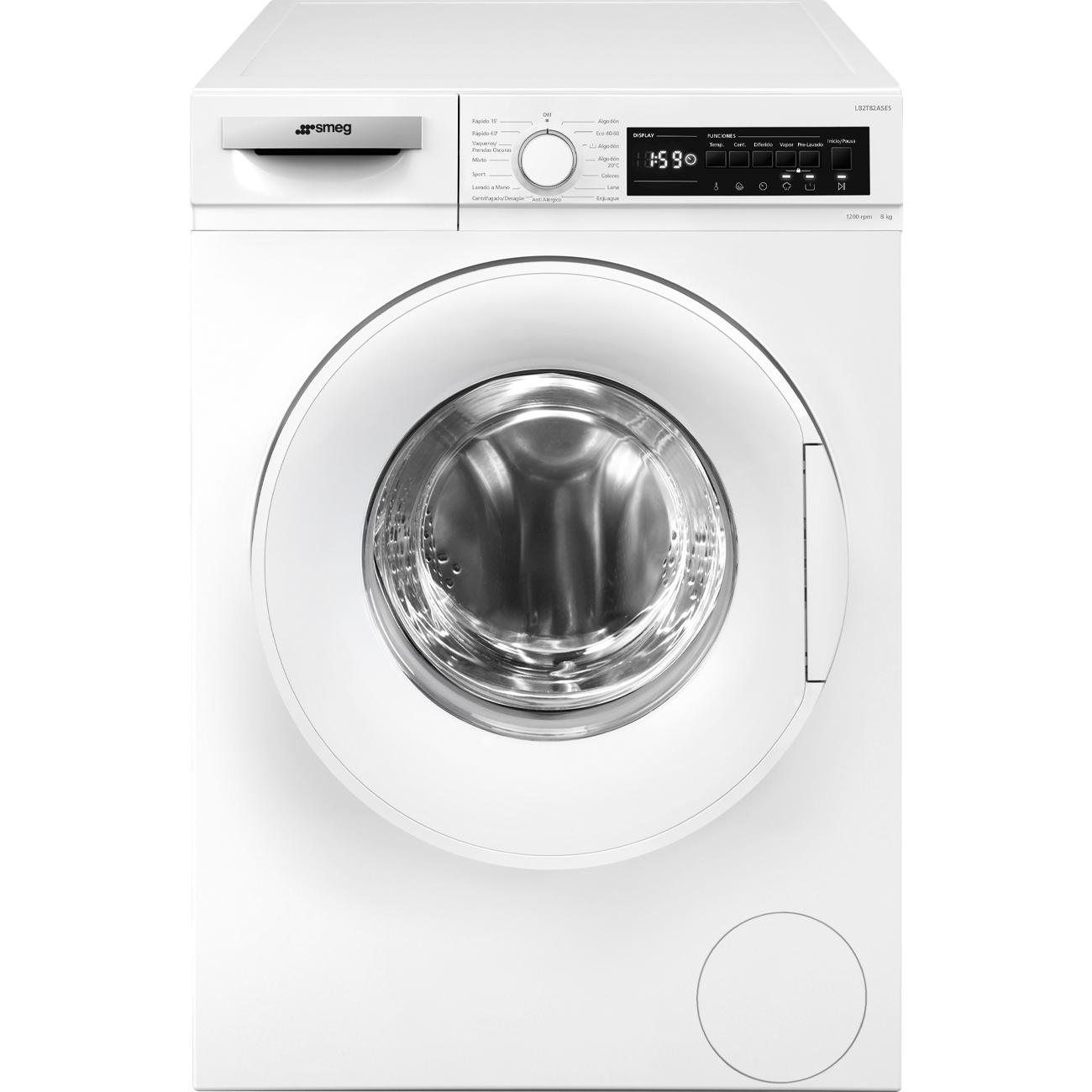 Lavadora SMEG LB2T82ASES - Motor Inverter - 8kg - 1200rpm - Clase A - Blanco - Clase A  - 8 Kg  - 1200 rpm - Color Blanco