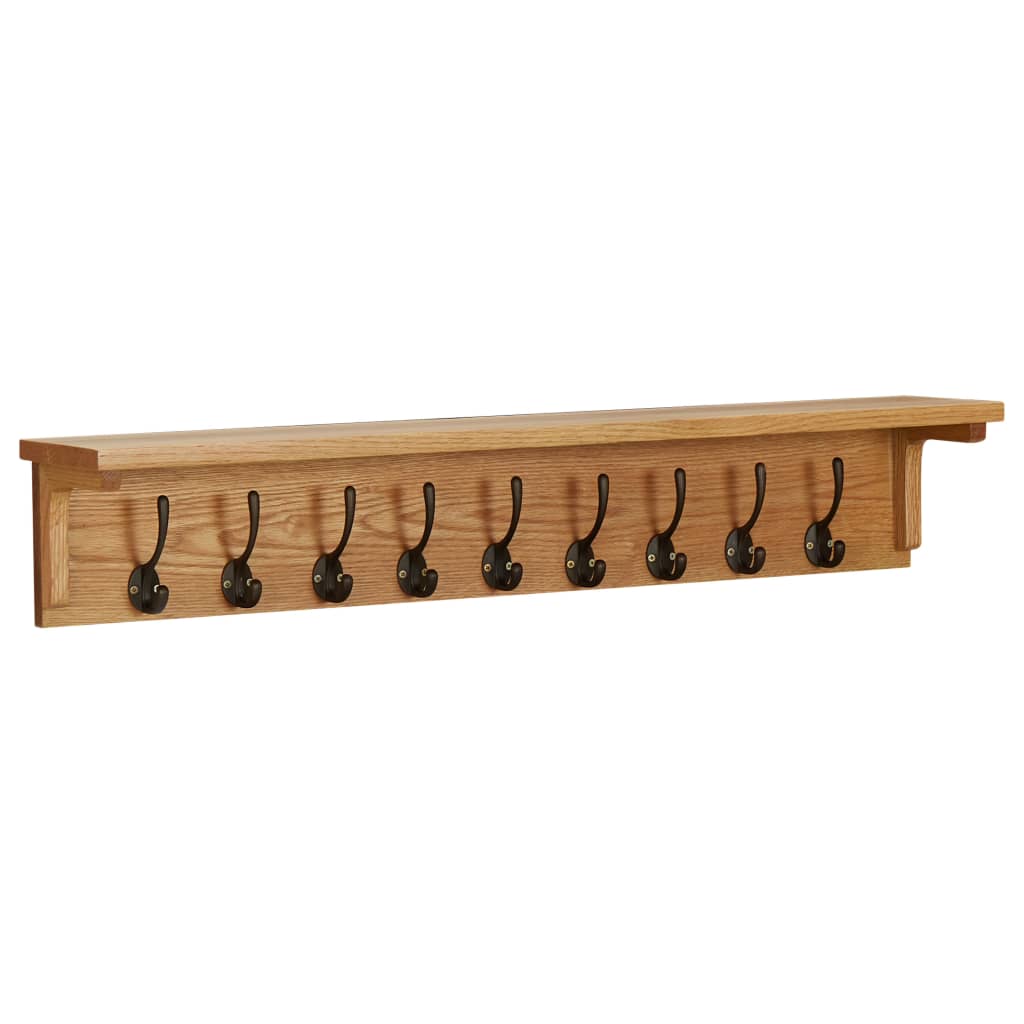 vidaXL Madera Maciza de Roble Perchero Soporte de Abrigos Colgador Dimensiones 60 x 16 x 16 cm, 90 x 16 x 16 cm