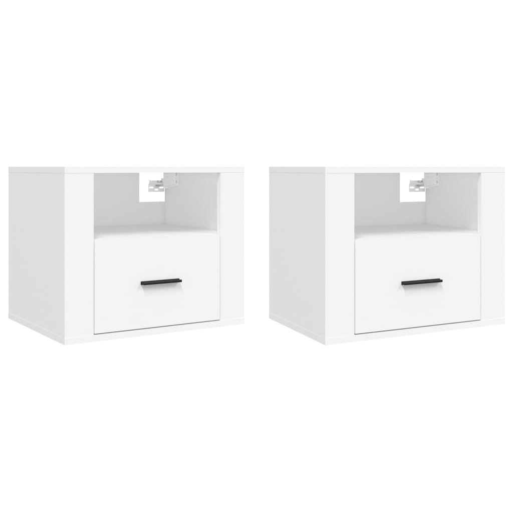 Mesitas de Noche Flotantes Vidaxl 50x36x40 Cm Blanco - Pack 2