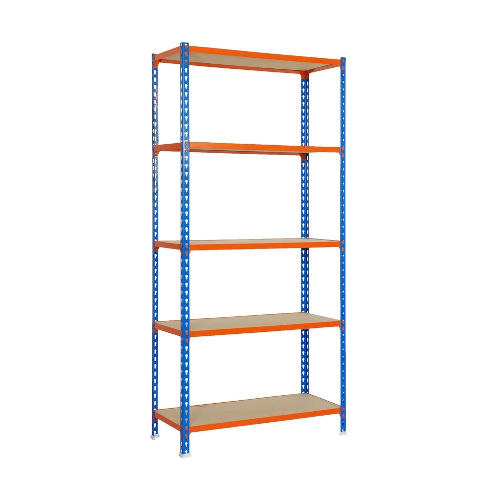 Estantería SIMONRACK MADERCLICK MEGAPLUS 5/500 AZUL/NARANJA/MADERA 2000x1200x500