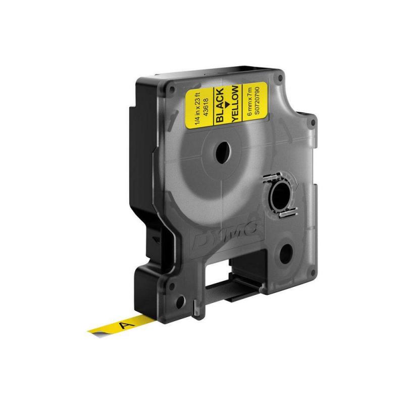 DYMO D1 - Etiquetas estándar - Negro sobre amarillo - 6mm x 7m
