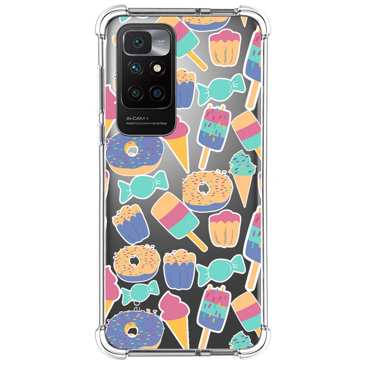 Funda Silicona Antigolpes para Xiaomi Redmi 10 (2021/2022) diseño Dulces 02 Dibujos