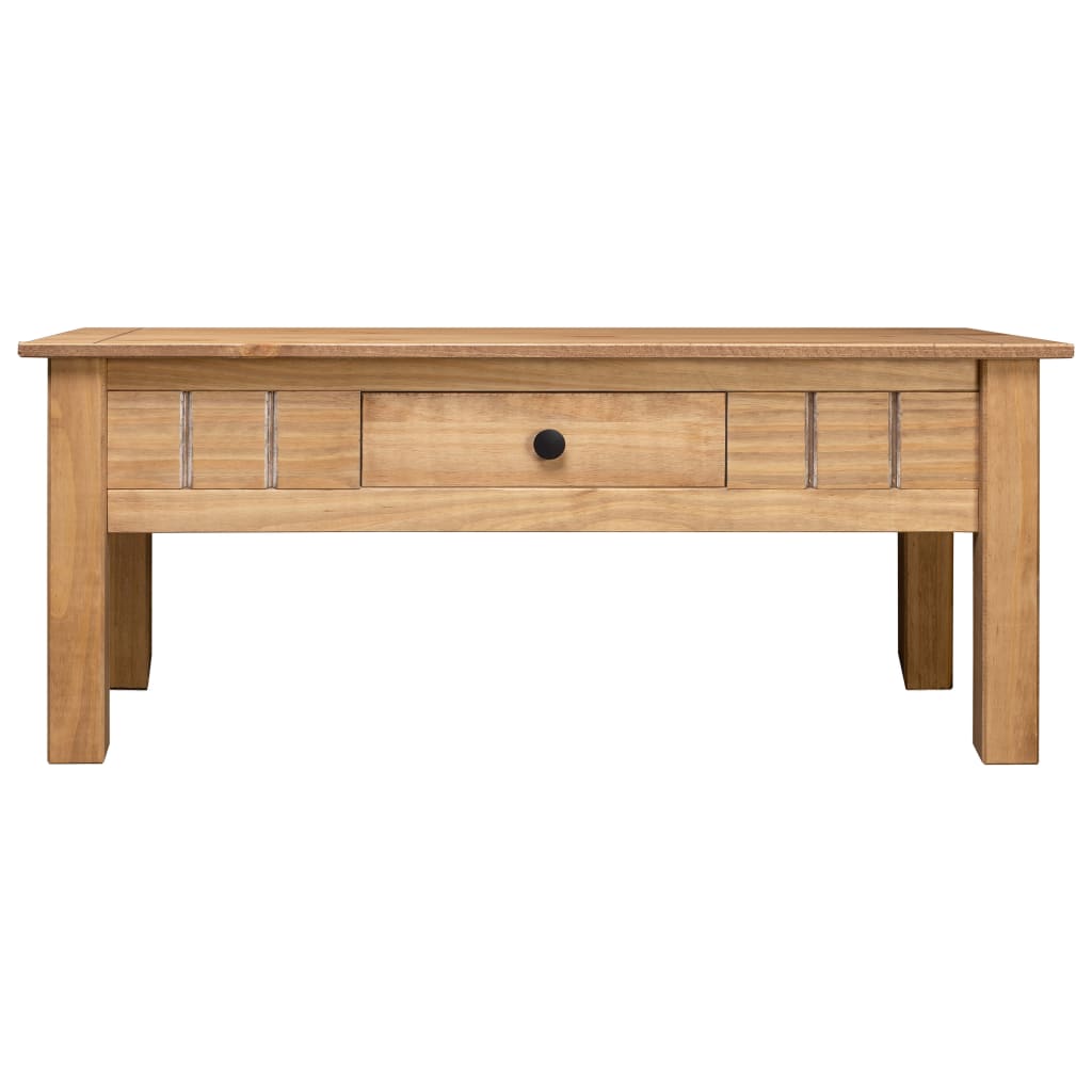 Vidaxl Mesa de Centro Madera Maciza de Pino Estilo Panamá 100x60x45 Cm Marrón