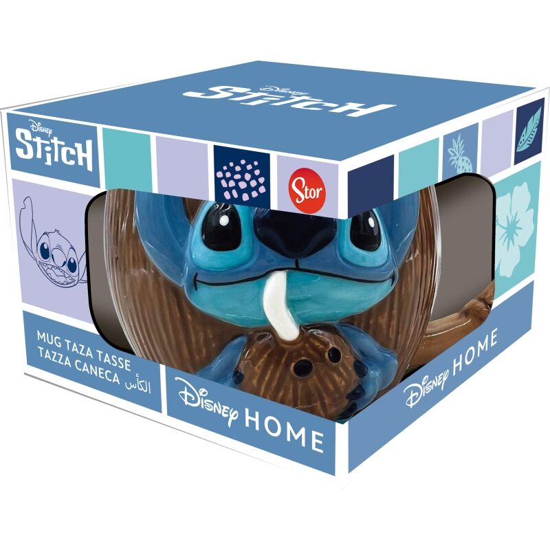 Taza 3D en caja regalo Stitch en coco 420 ml