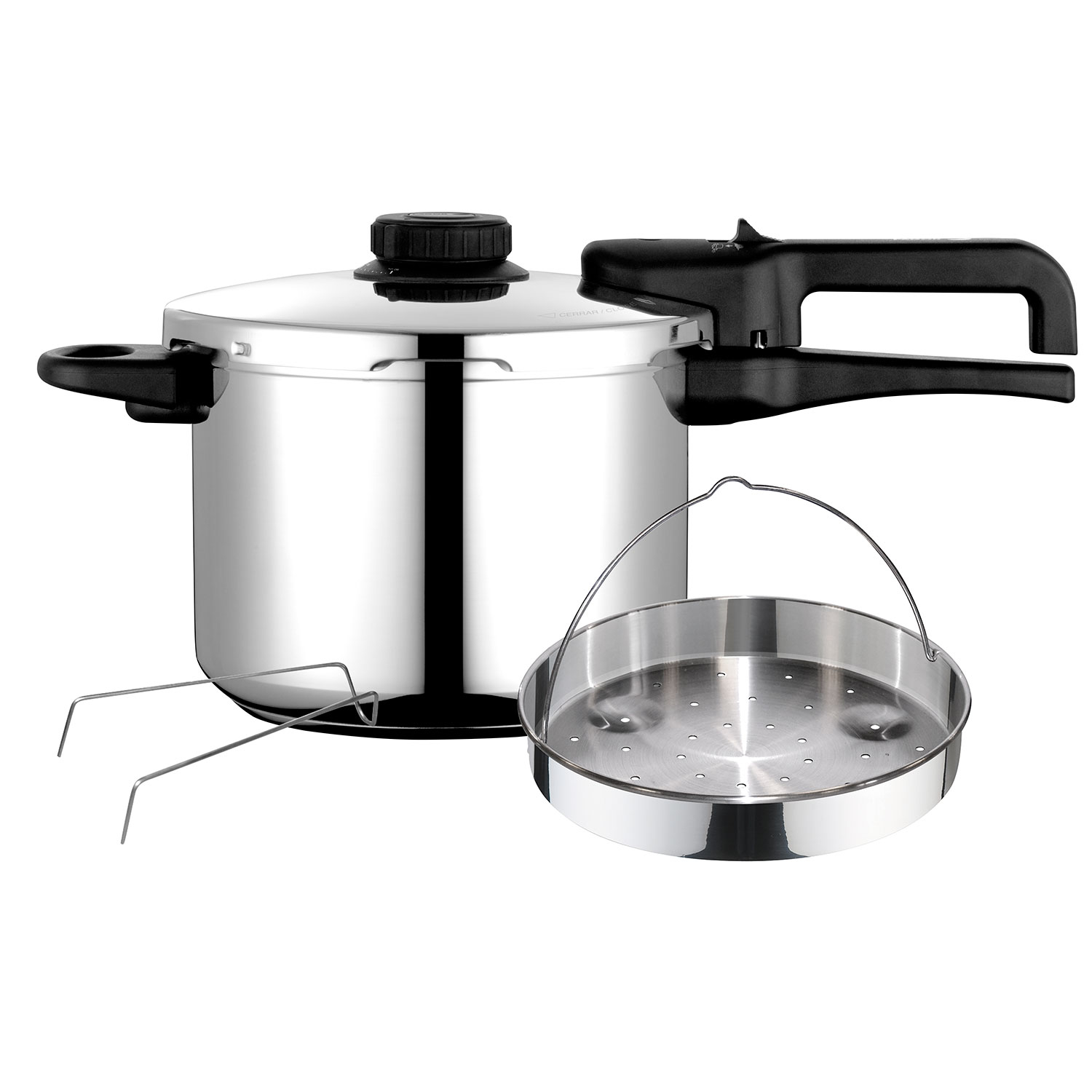 FAGOR DUAL Xpress 6 Olla a Presión 6 Litros, Inducción, Express Super Rápida, Acero Inoxidable 18/10, Todas Cocinas, , Plata