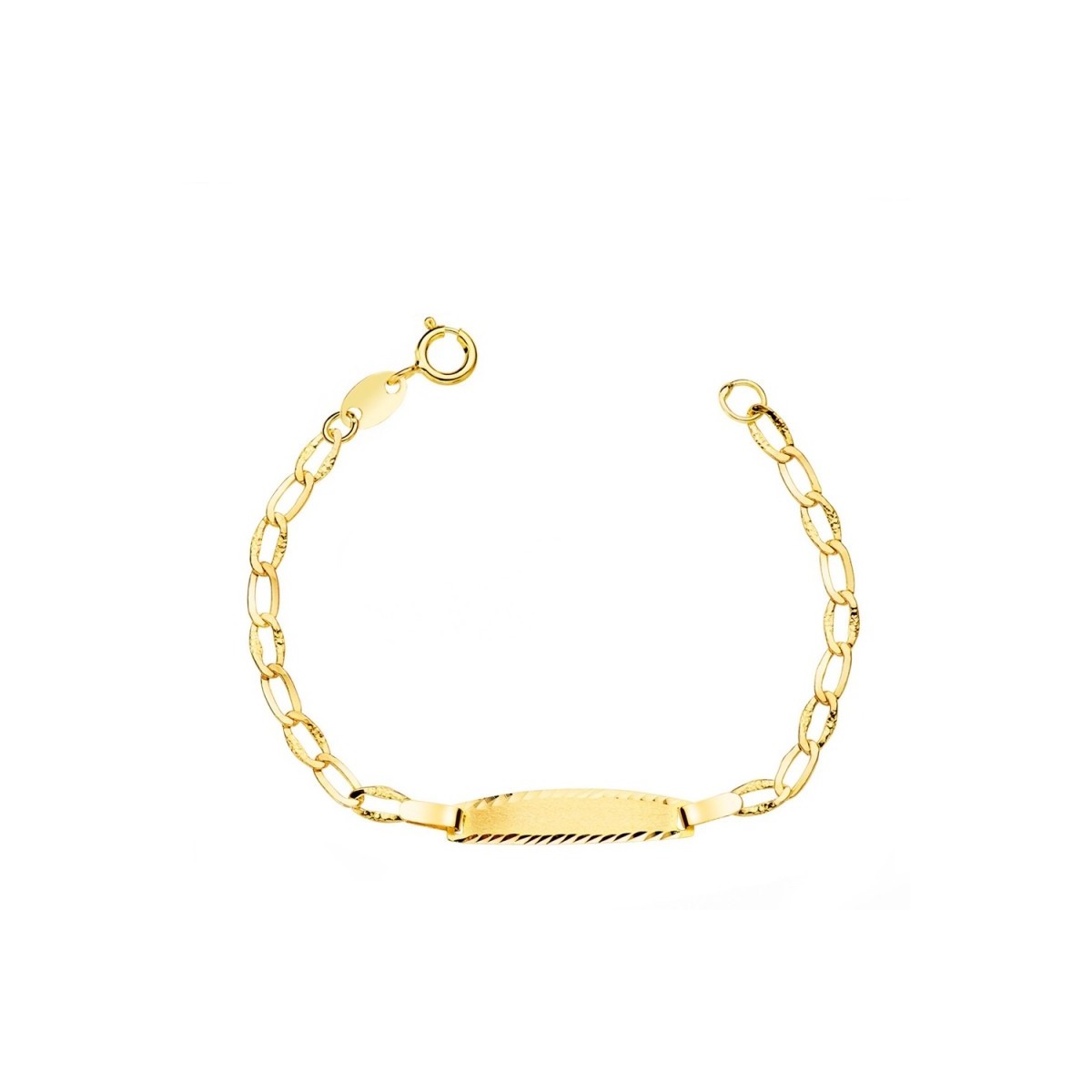 Esclava oro 18k bebé 12 cm. bilbao plana chapa mate bordes tallados reasa