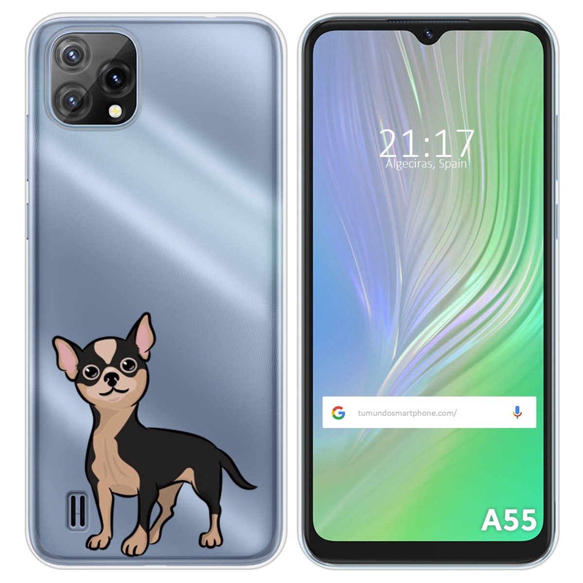 Funda Silicona Transparente para Blackview A55 diseño Perros 05 Dibujos