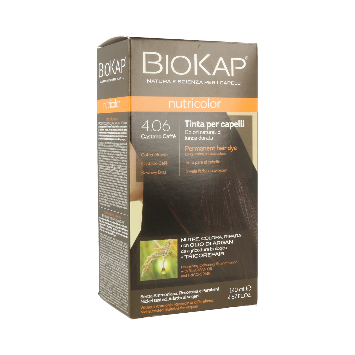 Tinte Nutricolor Castaño Café 4.06 140 ml (Castaño) Biokap