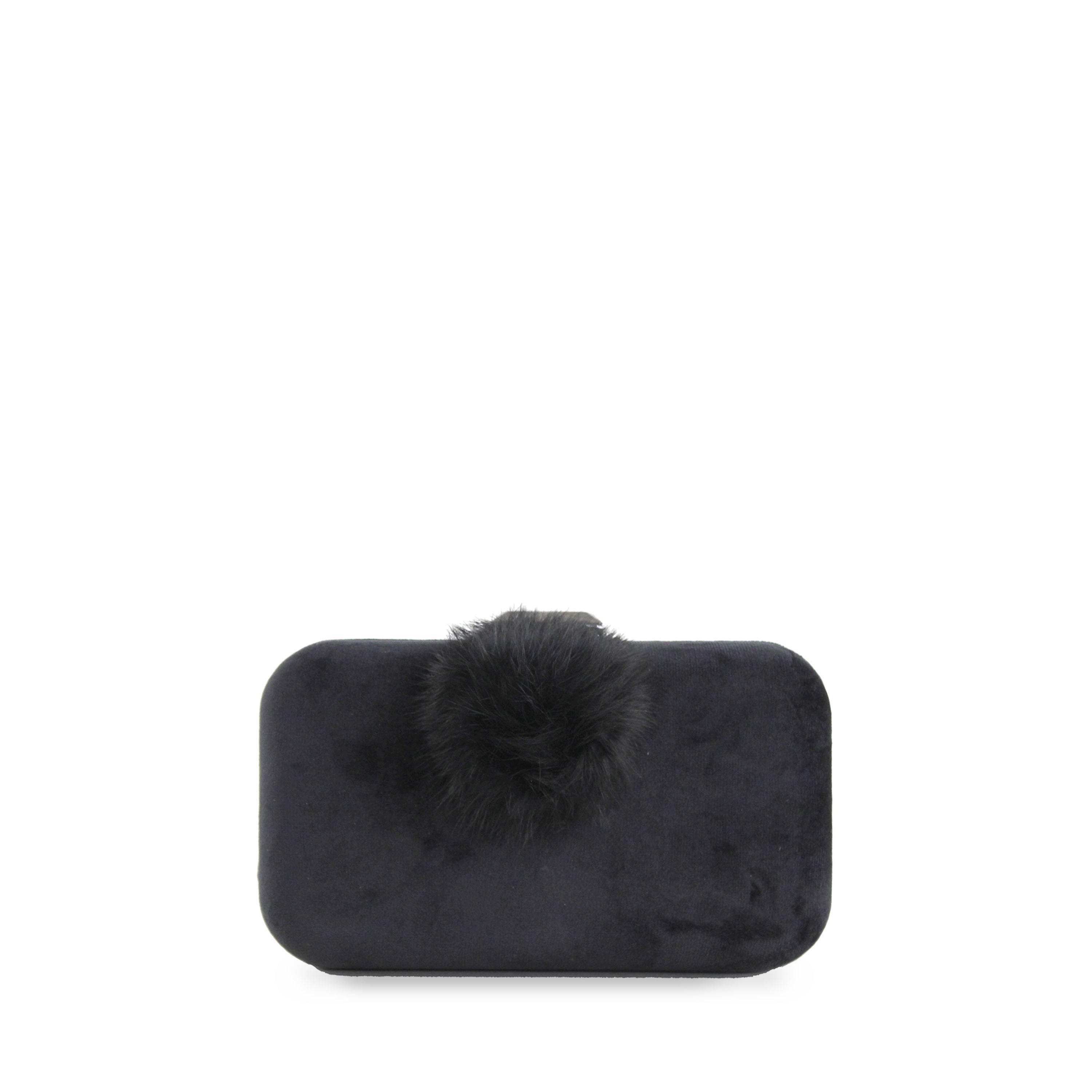 Bolso de fiesta EFERRI - Bolso Clutch Rabbit para mujer, de Terciopelo con Pompón Decorativo y Asa de Cadena