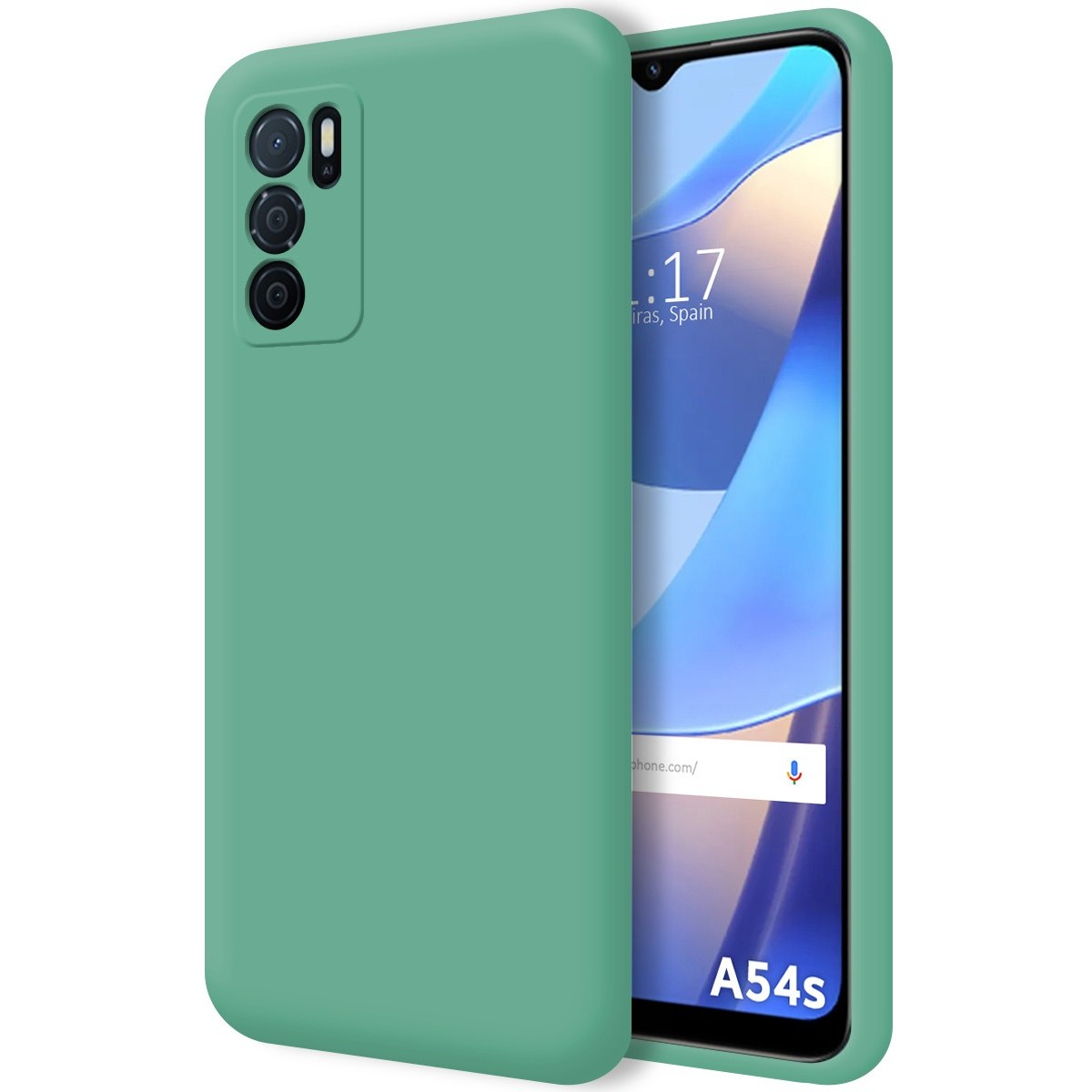 Funda Silicona Líquida Ultra Suave para Oppo A54s Color Verde