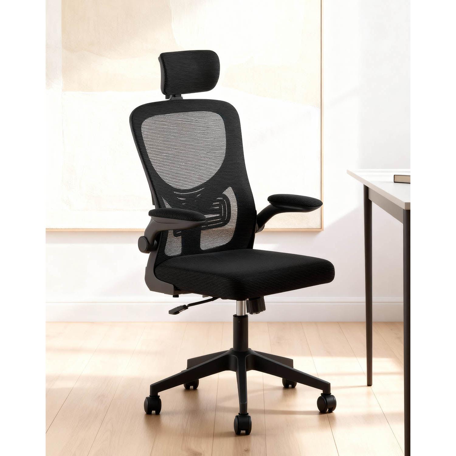 Silla de escritorio maude negro para hogar moderno mueble de almacenaje  - Homekit