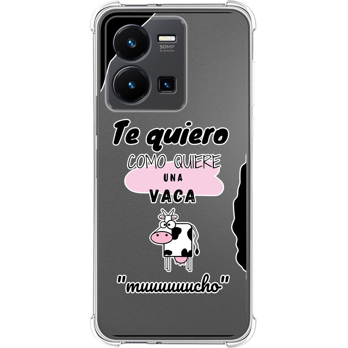Funda Silicona Antigolpes para Vivo Y35 diseño Vaca Dibujos