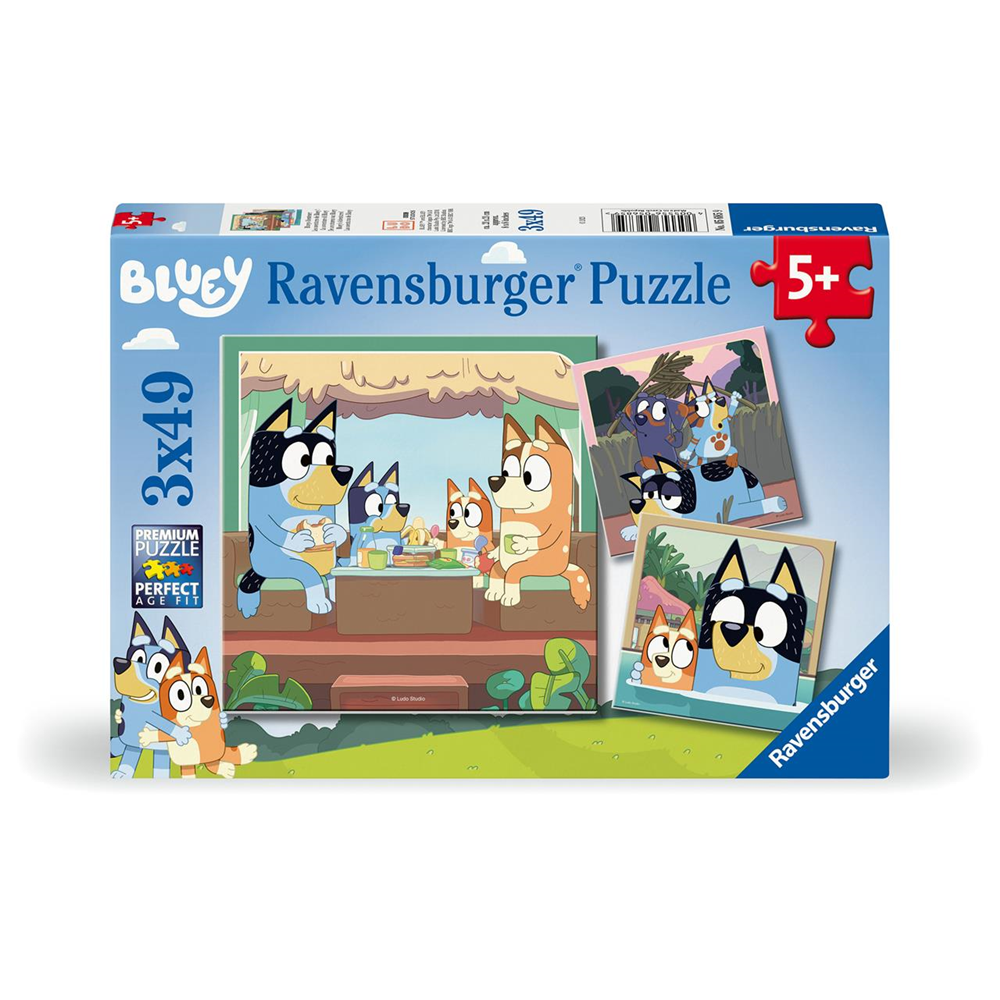 Puzzle 3 en 1 de 49 piezas Bluey (Ravensburger 5685)