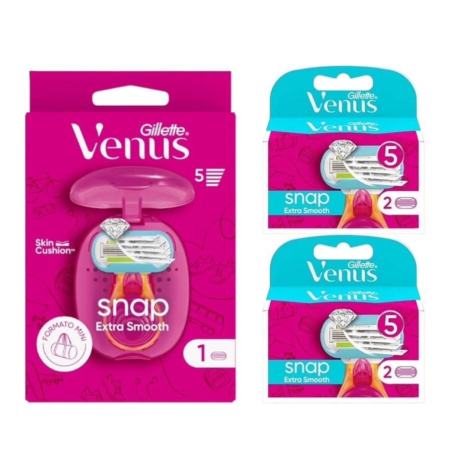 Gillette Venus Snap Maquinilla de Afeitar para Mujer + 5 Recambios.