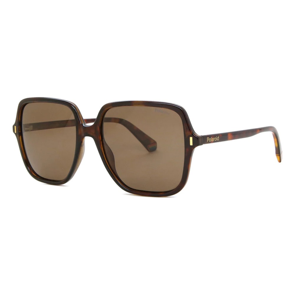 Polaroid 6219-S Women's Sunglasses in green square shape with gradient lenses, 51mm height, 17mm bridge, and 140mm temple length for stylish sun protection.