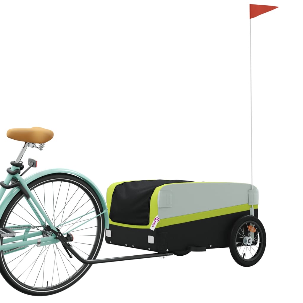 vidaXL Remolque para Bicicleta de Carga Carrito para Bici Hierro 45 kg Color Negro, Amarillo, Azul y mas