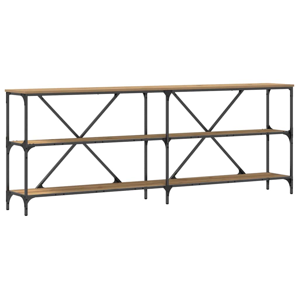 vidaXL Mesa Consola con estante Roble Artesanal 200 x 30 x 75 cm