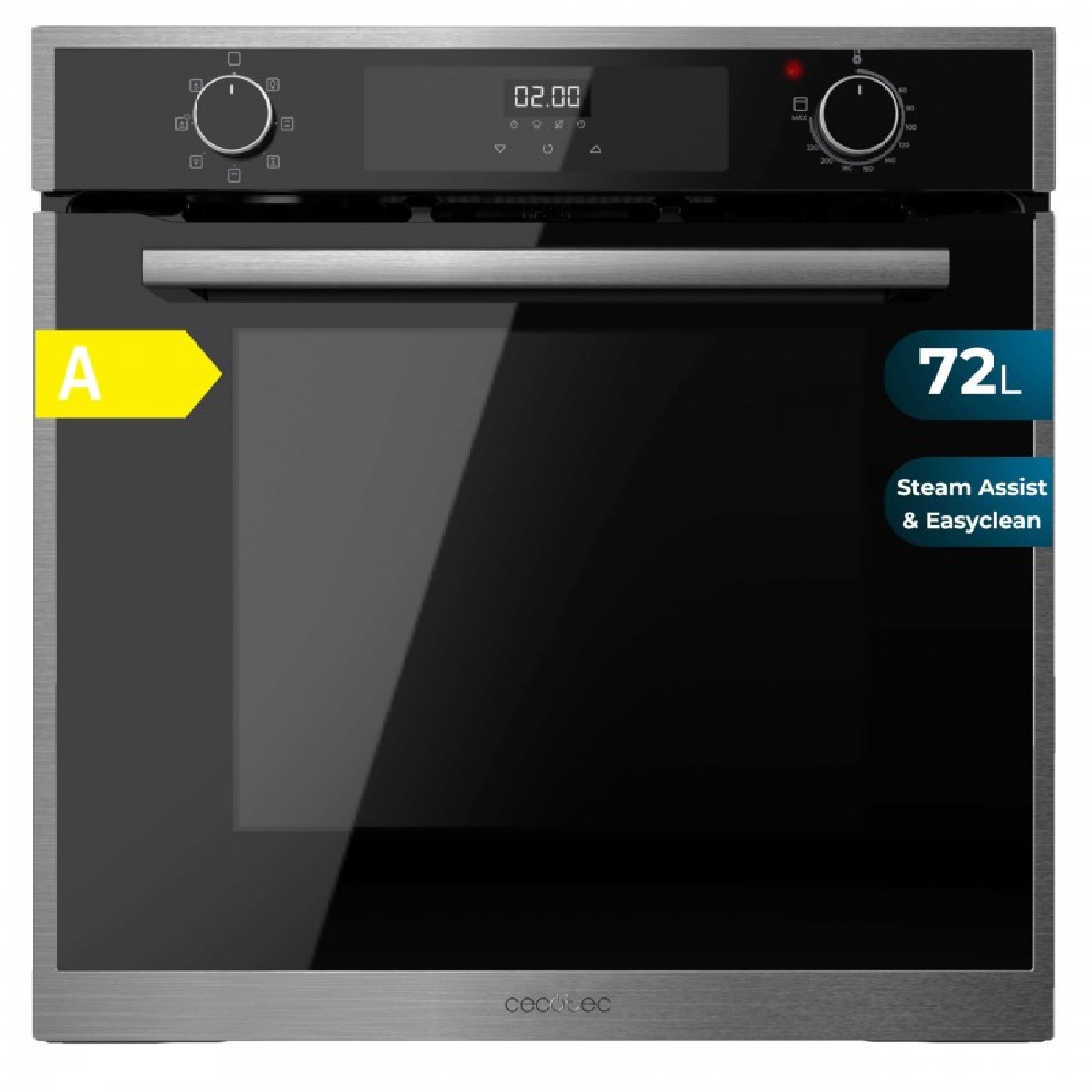Cecotec Horno Multifunción Integrable 60cm Bolero Hexa M226000 Edge A. 2800W, 72L, 7 Funciones, Modo Grill, Fan Assisted Grill