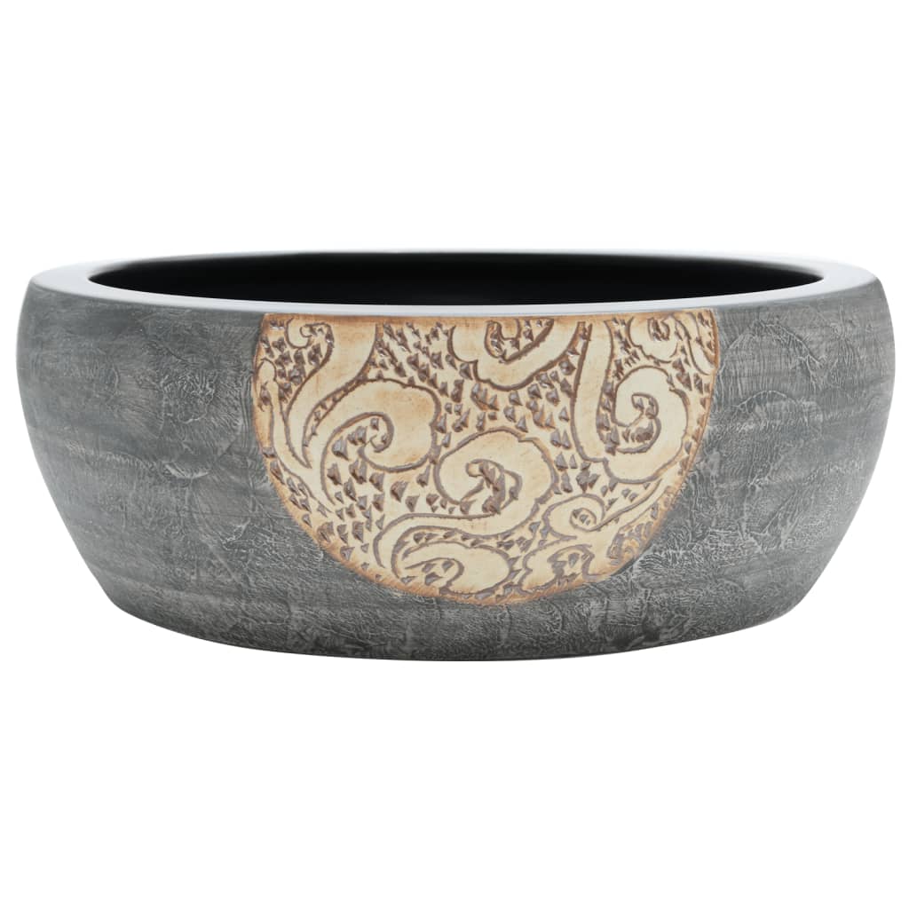vidaXL Lavabo sobre encimera redondo cerámica Φ41x14 cm