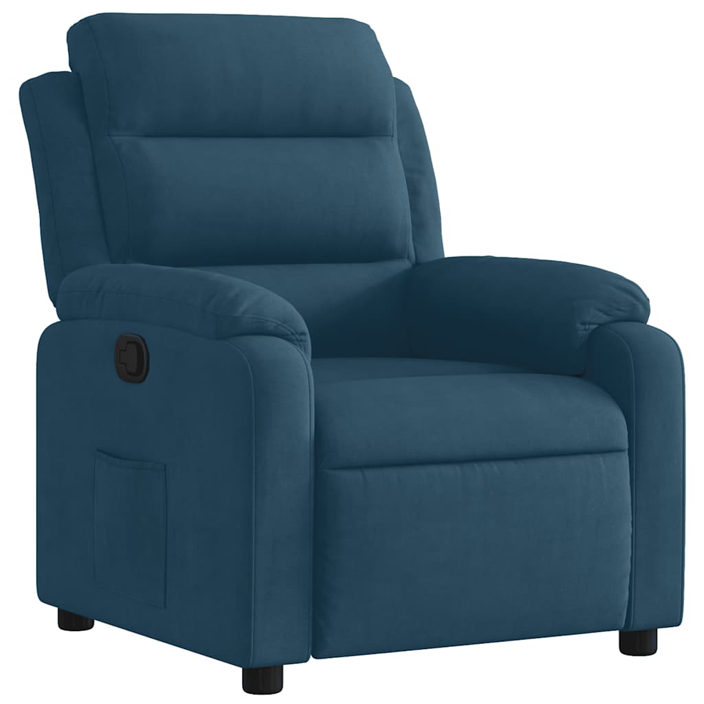 vidaXL Sillón reclinable de terciopelo azul