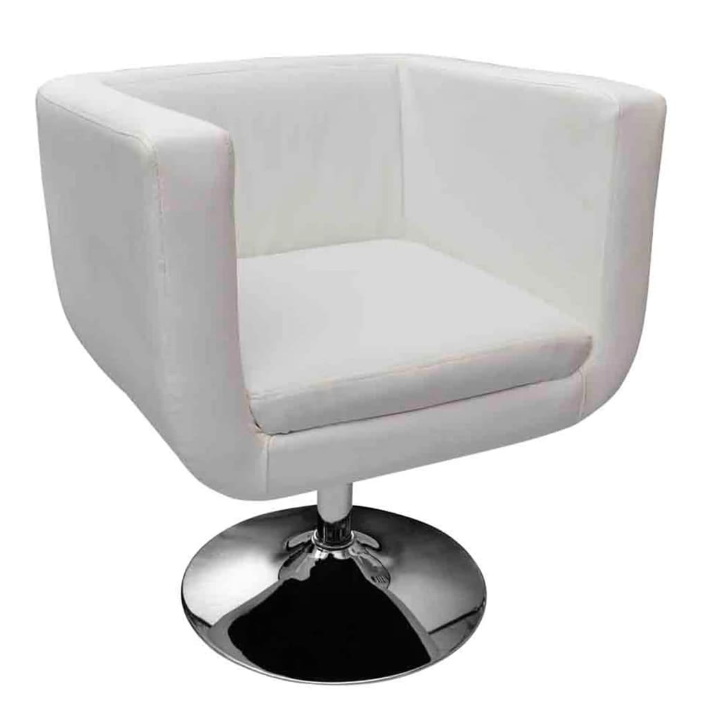 vidaXL Taburete de bar cuero sintético Blanco, Negro, Sillon Dormitorio Sillon Comodos Silla Relax Sillón Sofá