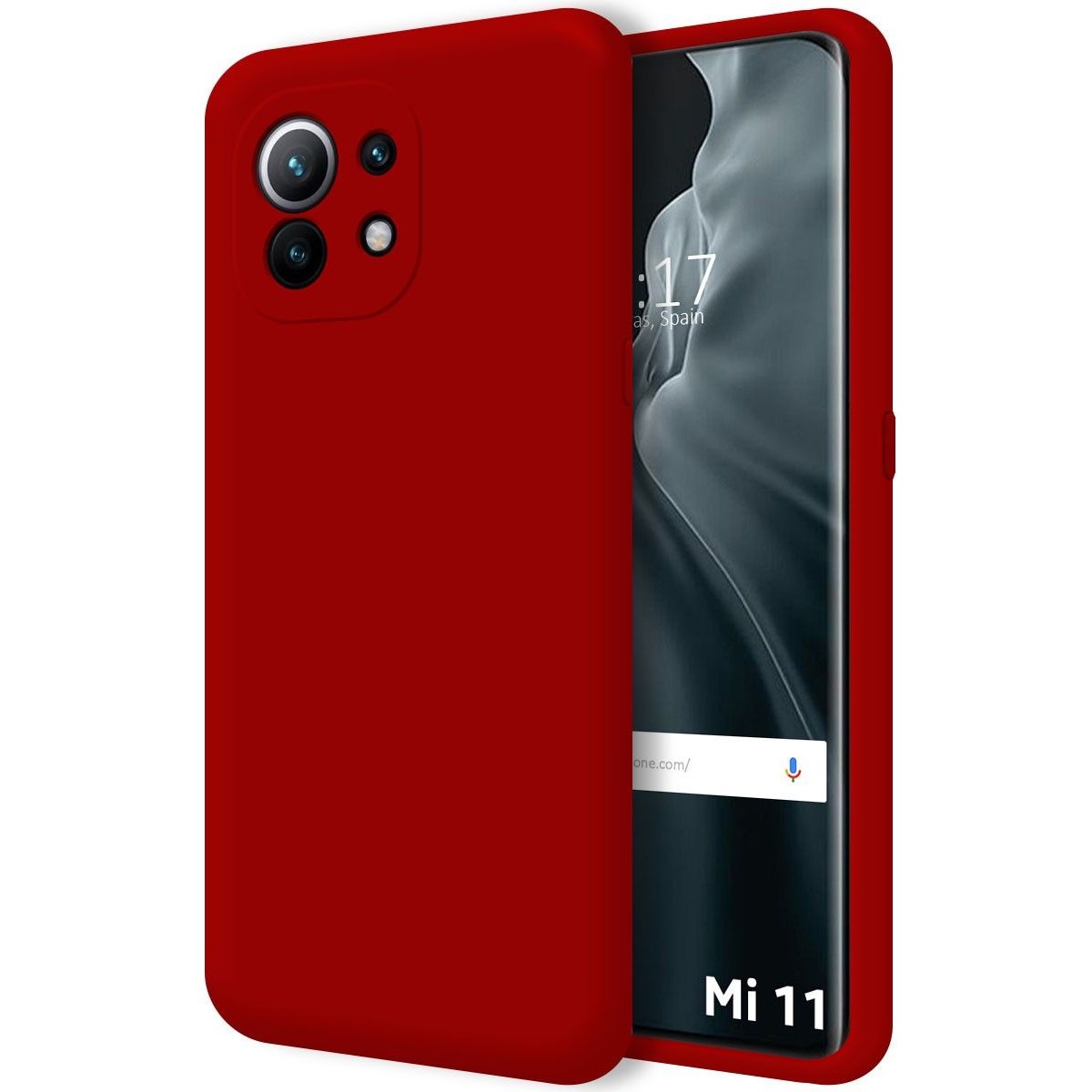 Tumundosmartphone Funda Silicona Líquida Ultra Suave para Xiaomi Mi 11 5G color Roja