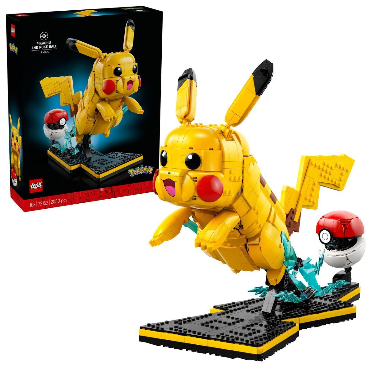 LEGO® 72152 Pokémon Pikachu y Poké Ball - Modelo 3D con Figura Articulada para Construir_ Jugar y Exponer