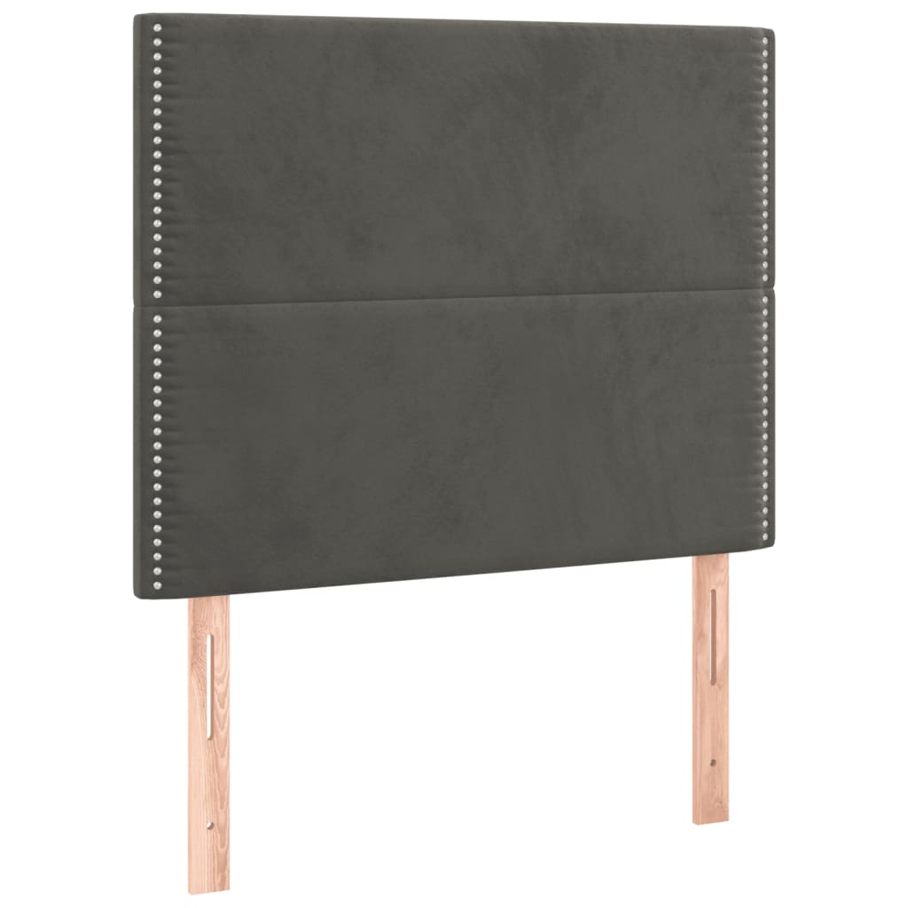 vidaXL Cabecero con luces LED terciopelo gris oscuro 80x5x118/128 cm