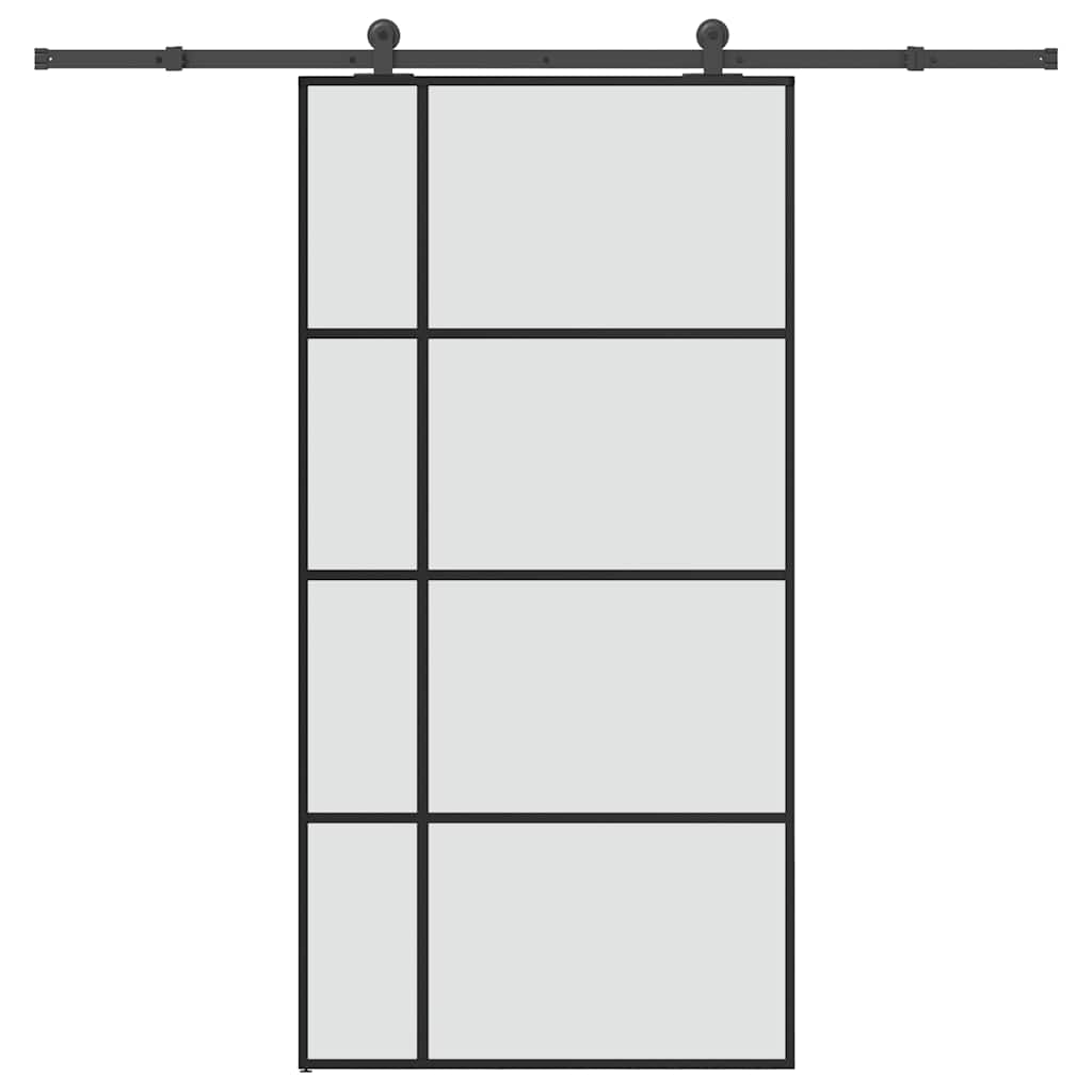 vidaXL Puerta corredera set herrajes vidrio ESG aluminio 102,5x205 cm
