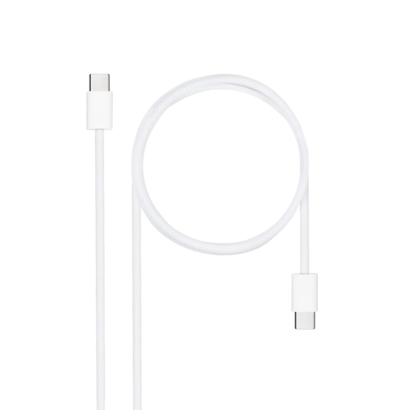 Nanocable - Cable USB-C 2.0 60W 3A, USB-C/M-USB-C/M, Blanco, 1 m 10.01.6001-CO