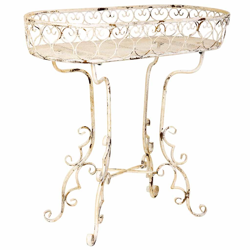 Wonderlust Deco - Soporte macetero de hierro blanco 86x38x84h cm Blanco 86x38x84h cm