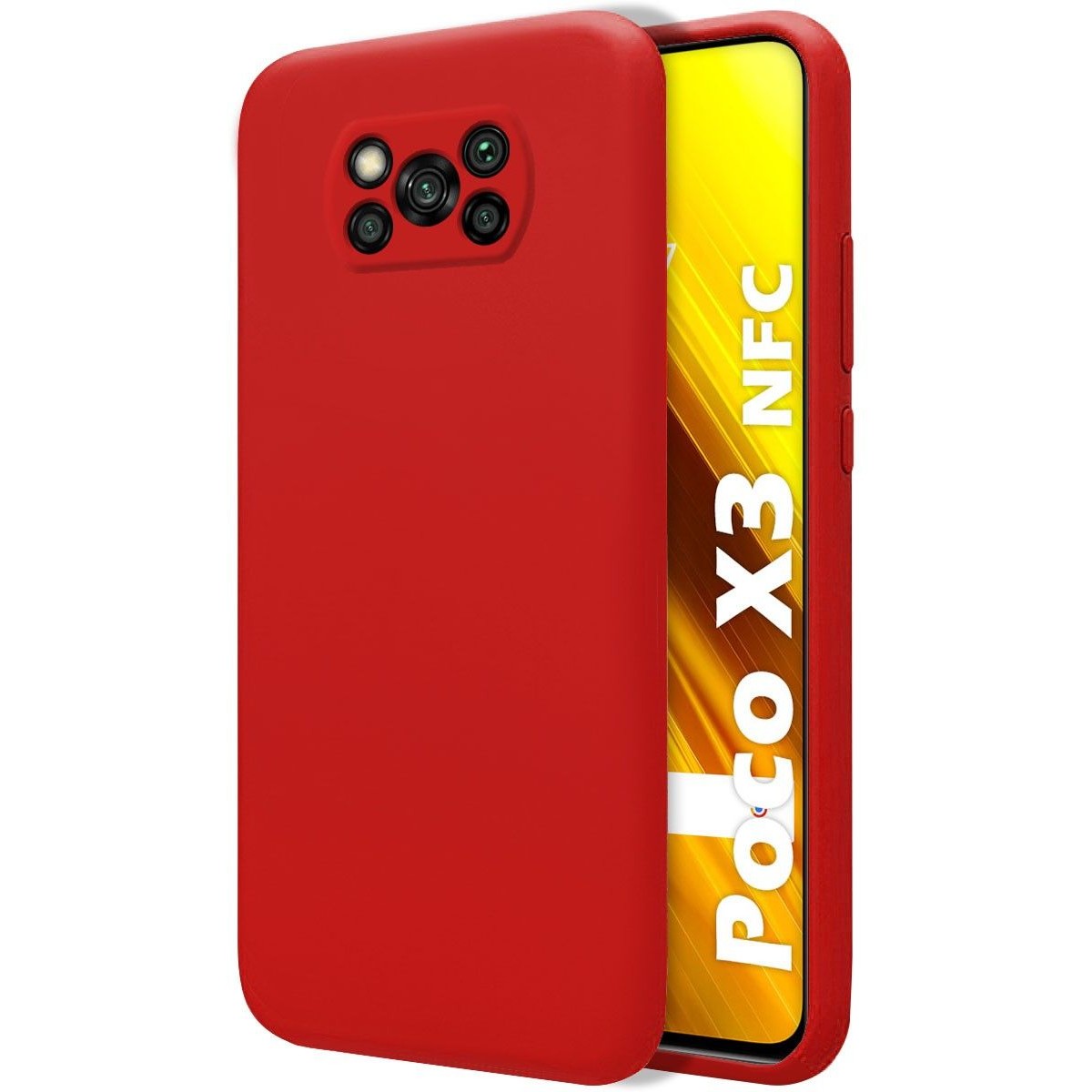 Tumundosmartphone Funda Silicona Líquida Ultra Suave para Xiaomi POCO X3 NFC / X3 PRO color Roja