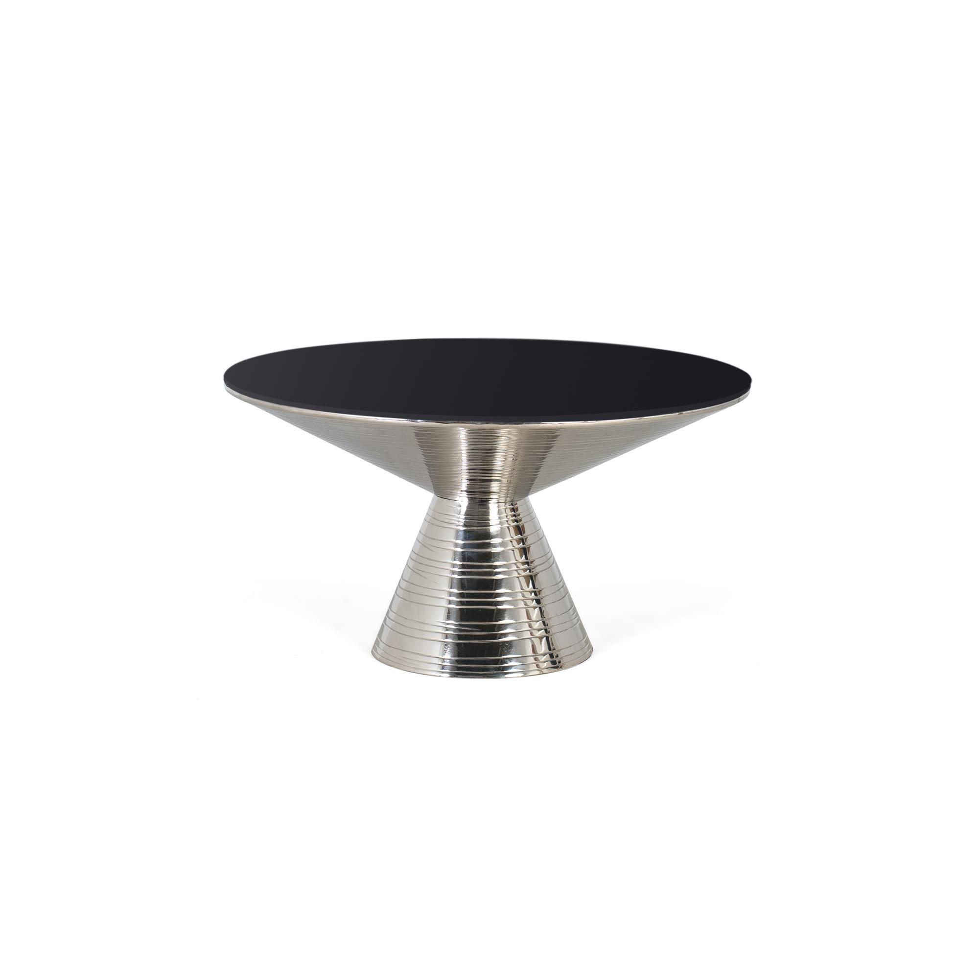 Mesa de centro de cristal templado y base de metal 40x76 cm