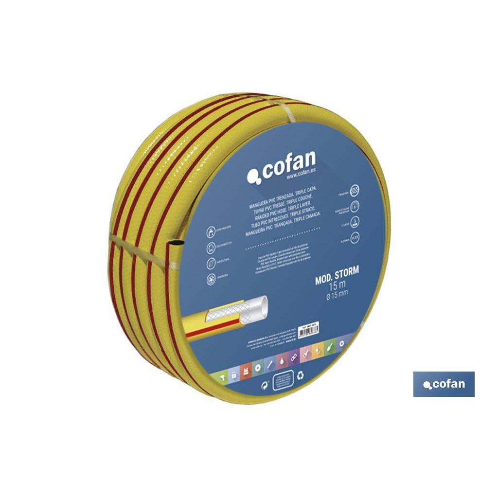 Cofan Manguera Storm PVC 3 Capas Amarilla