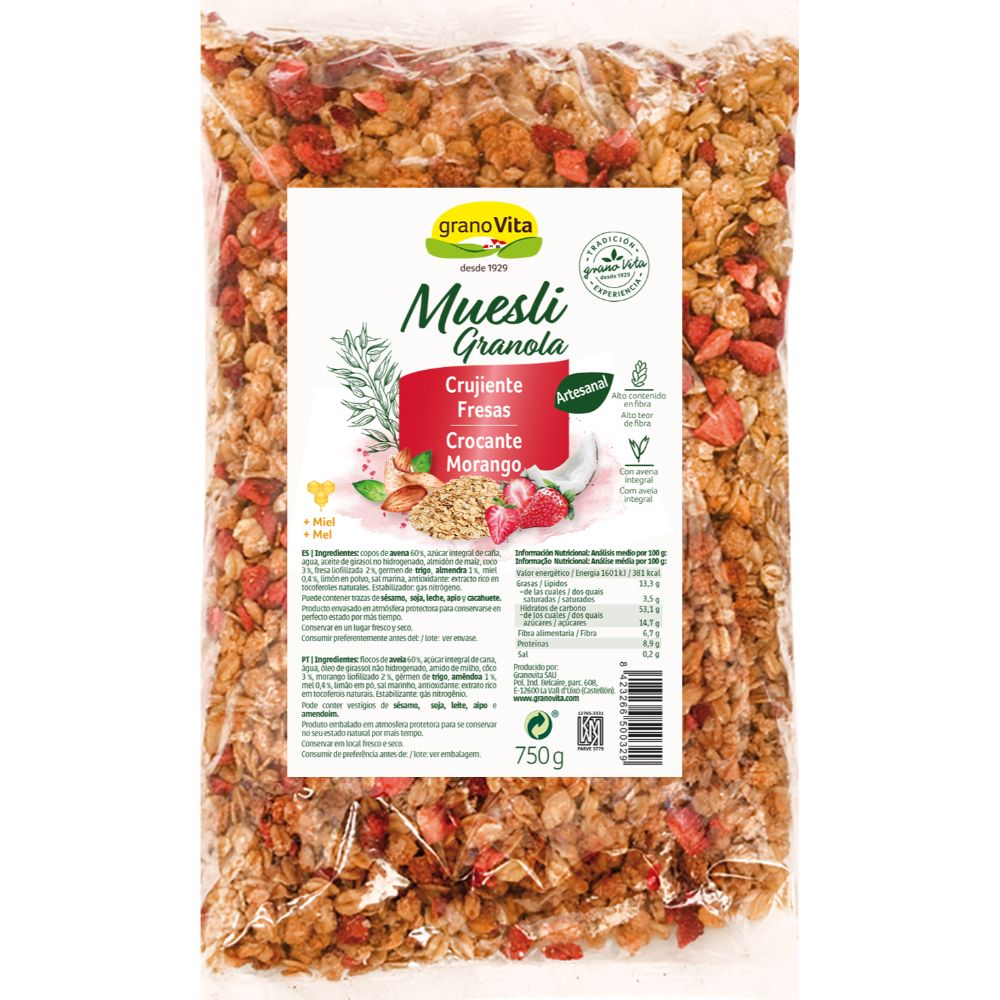 Muesli Crujiente con Fresas Granovita