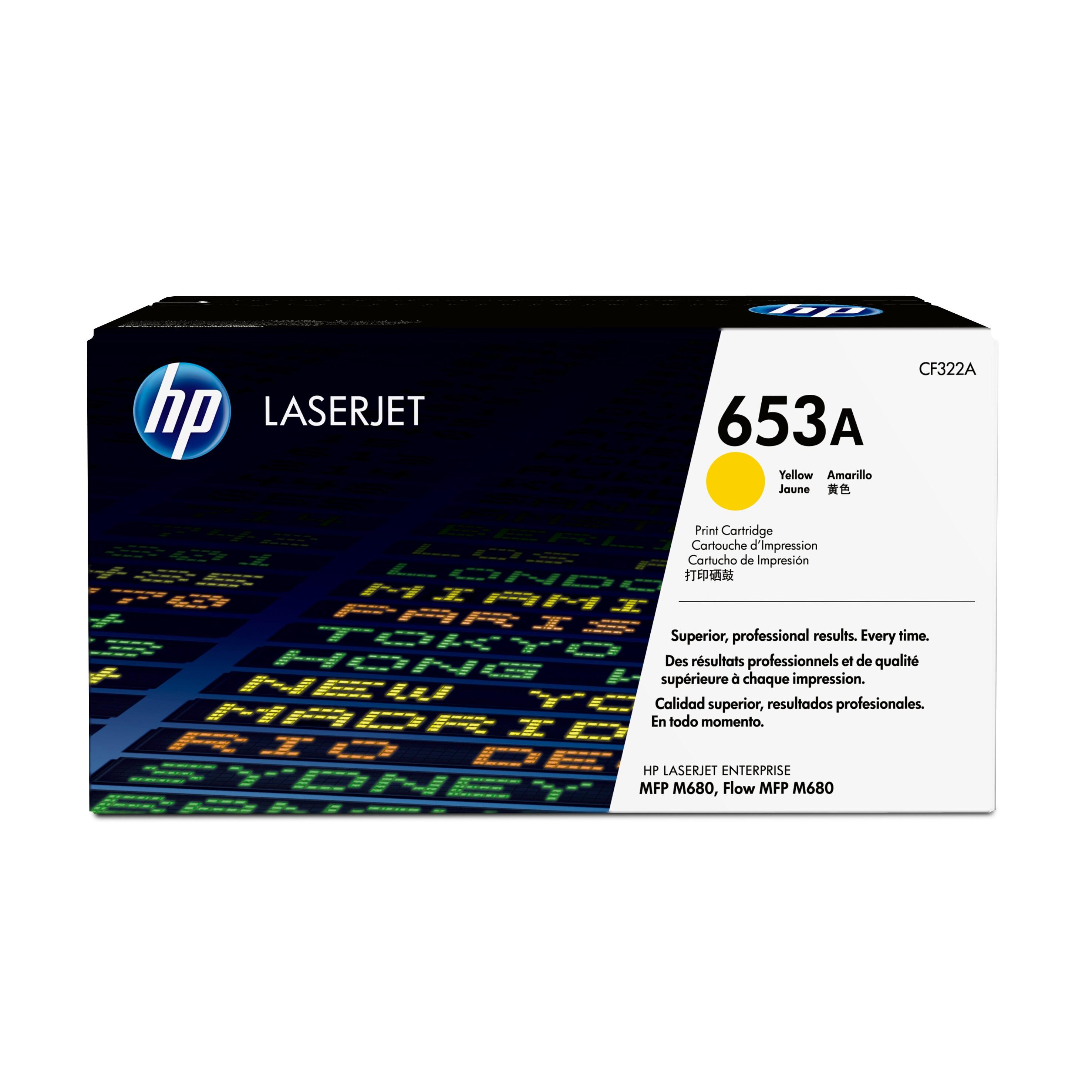 Cartucho de toner original LaserJet HP 653A amarillo