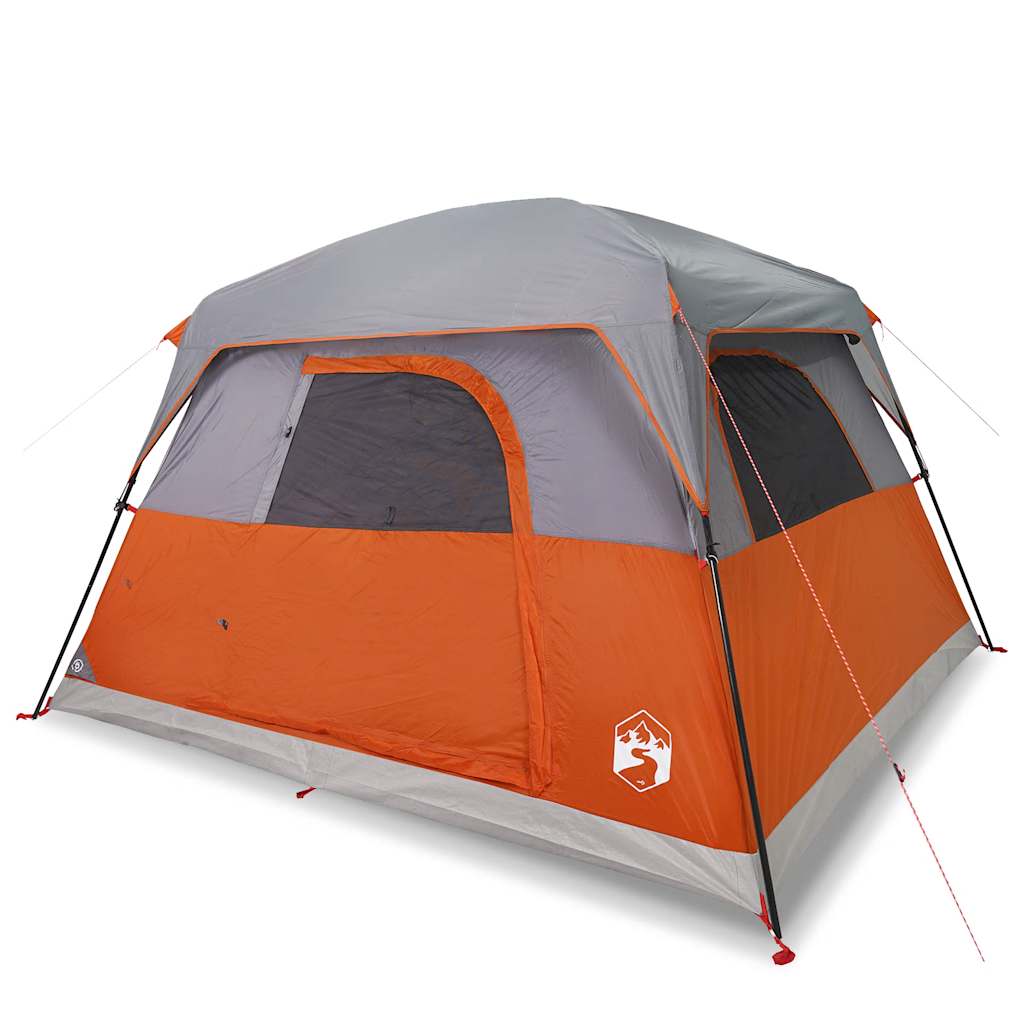 vidaXL Tienda de campaña para 4 personas impermeable naranja