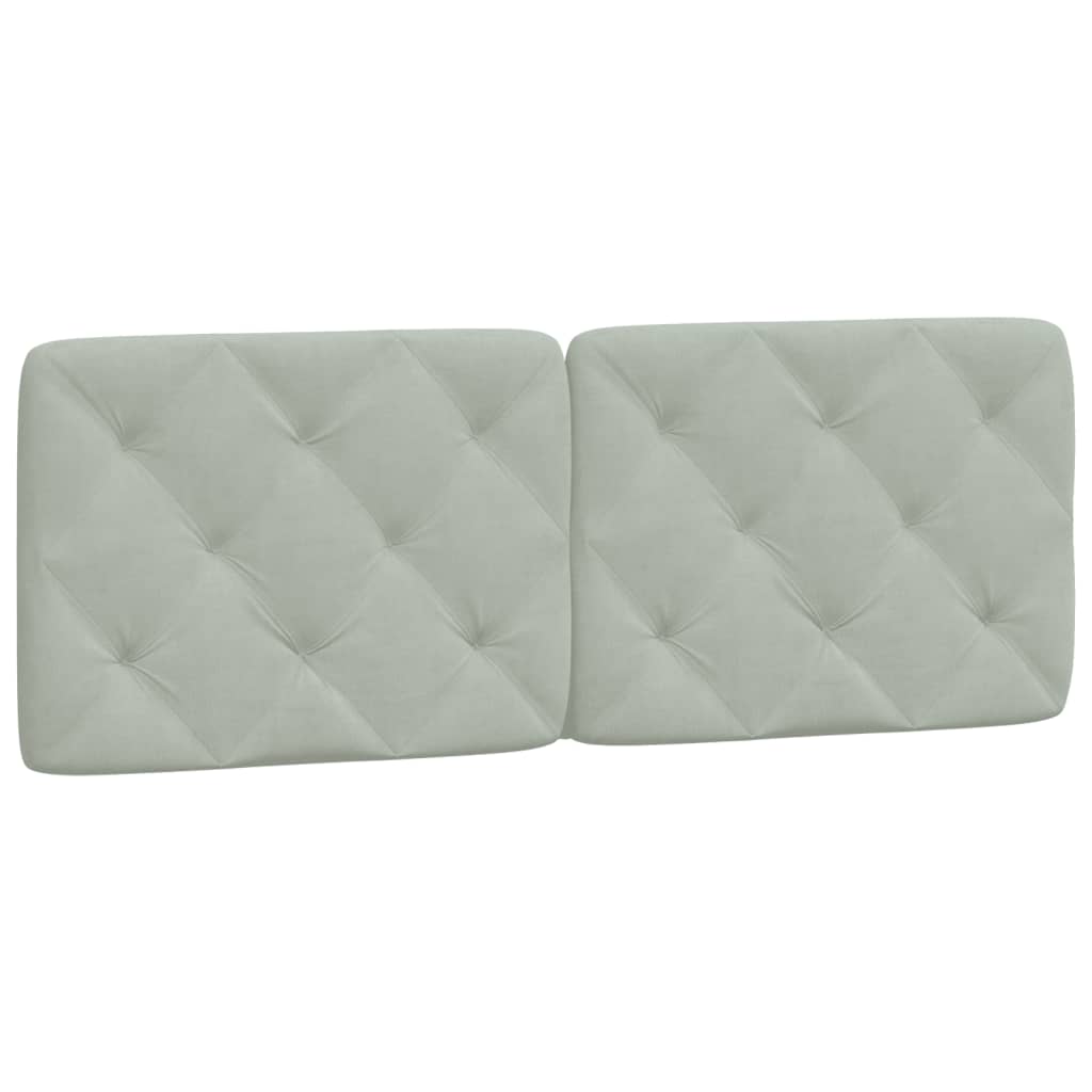 vidaXL Cabecero de cama acolchado terciopelo gris claro 140 cm