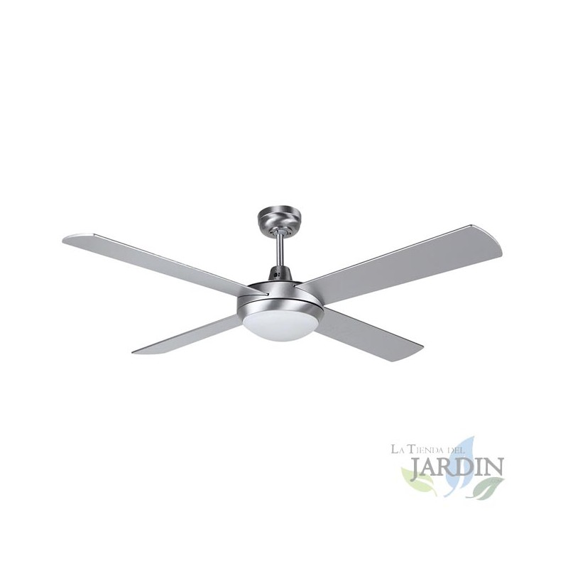 SUINGA Ventilador de Techo Orbegozo | Luz LED | Mando a Distancia | 3 Velocidades | Color Silver | Potente y Silencioso
