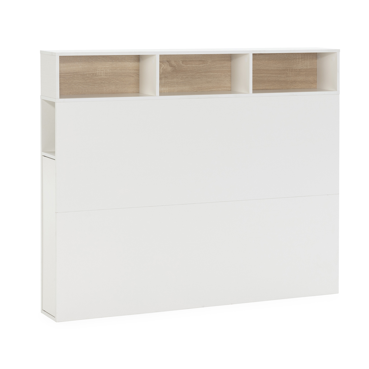 VS Venta-Stock Cabecero de cama Zeus 145 cm blanco, 2 puertas 9 huecos