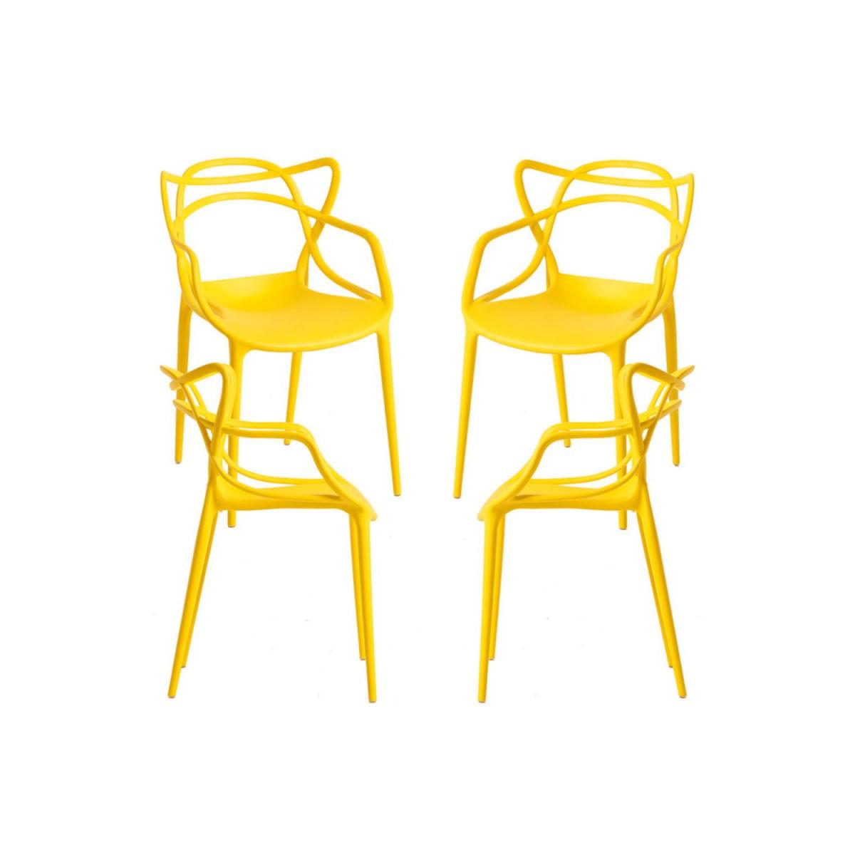Regalos Miguel - Packs Sillas Jardín - Pack 4 Sillas Korme - Amarillo