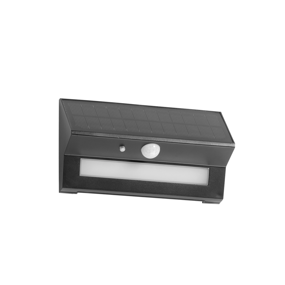 Aplique de Pared Novolux Lighting TONA - Uso Exterior - LED SMD 6W 600lm 3000K - Solar ABC IP44 - On&Off - Negro - Asimétrico - Iluminación Exterior