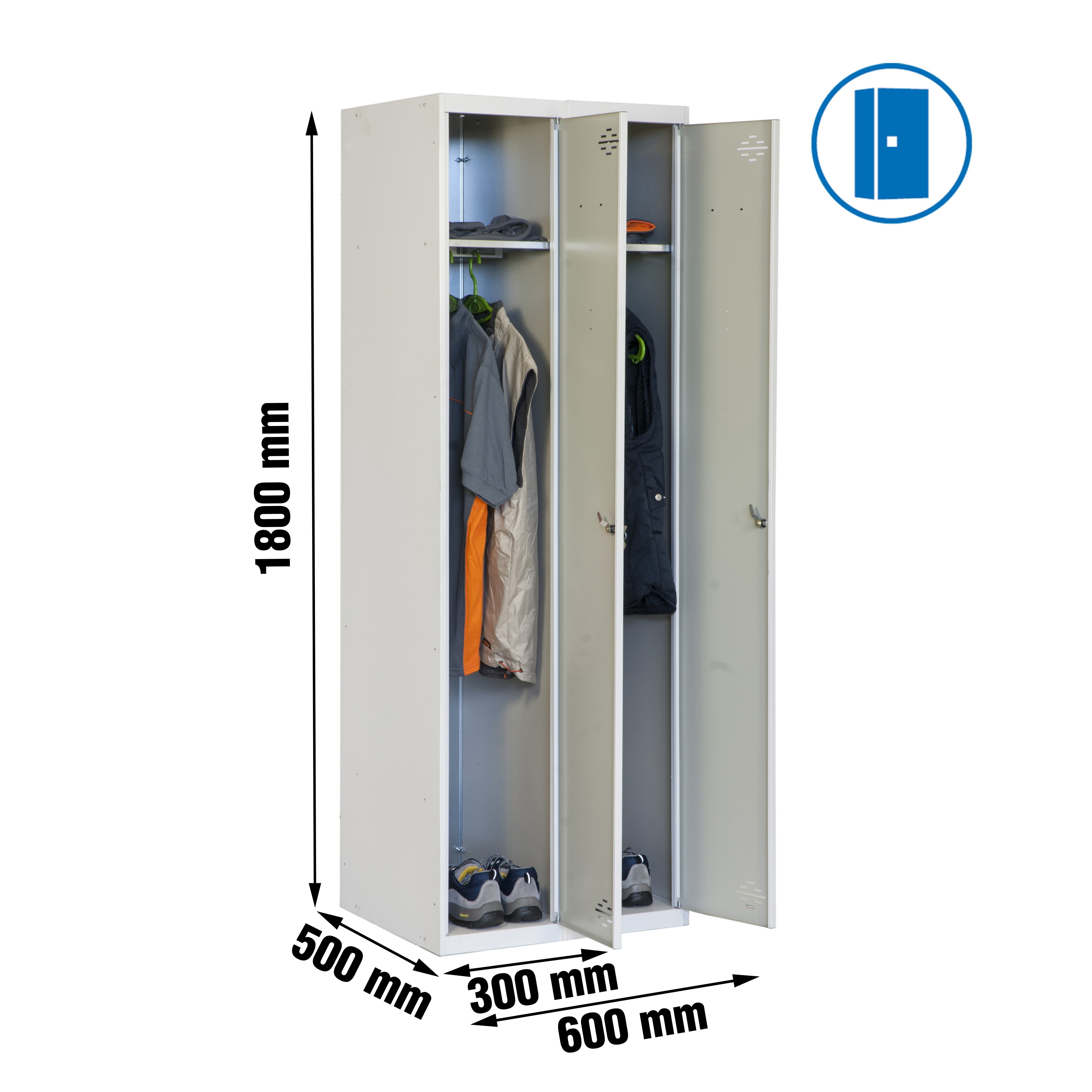 Estantería SIMONRACK Simonlocker prof.mon.single 2/2 300 (600) gris